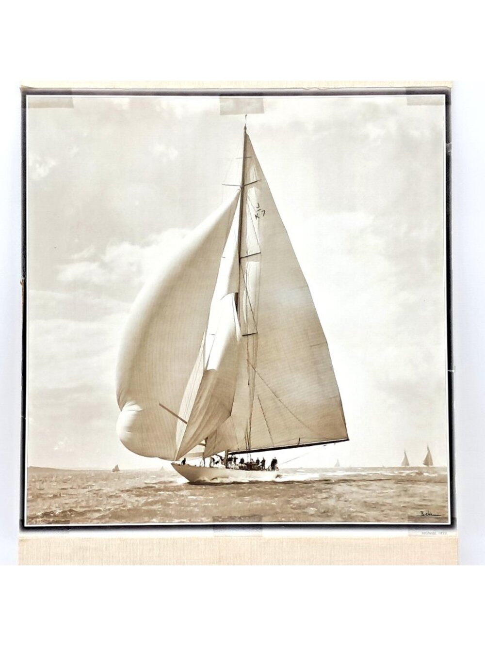BEKEN OF COWES Signed Photograph J Class Yacht VELSHEDA 1933 Vintage Marine Art